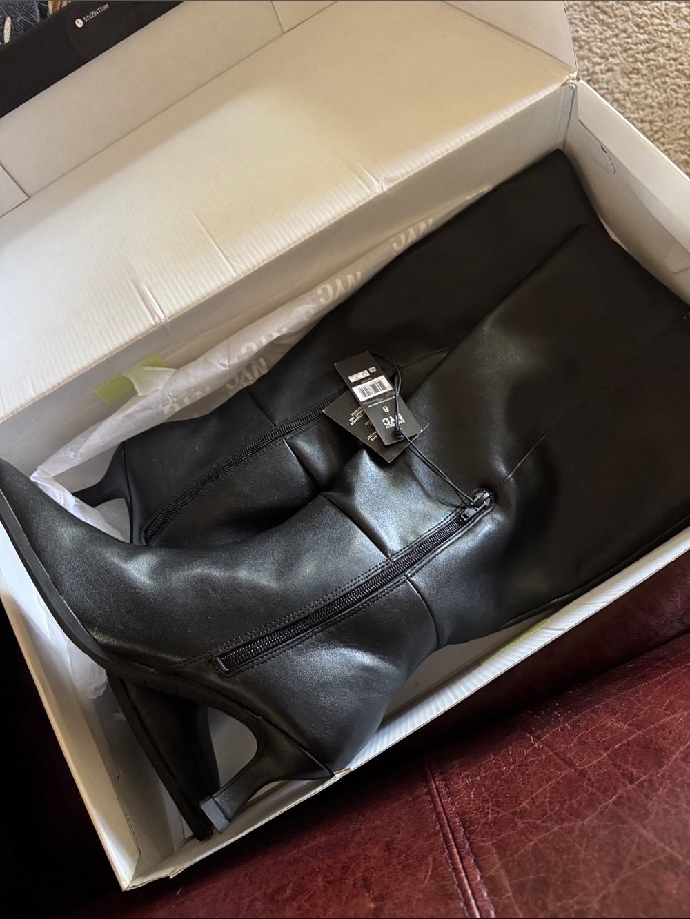 Madden NYC Knee High Kitten Heel Boots, size 8 WC